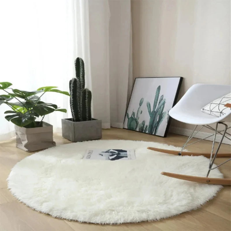 Tapis Rond Moelleux - Décoration Chambre Cosy